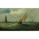 English School (19th century): Fishing Boat rounding the Lighthouse,