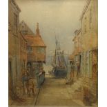 Frederick William Booty (British 1840-1924): Tin Ghaut Whitby, watercolour signed and dated 1908,