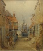 Frederick William Booty (British 1840-1924): Tin Ghaut Whitby, watercolour signed and dated 1908,