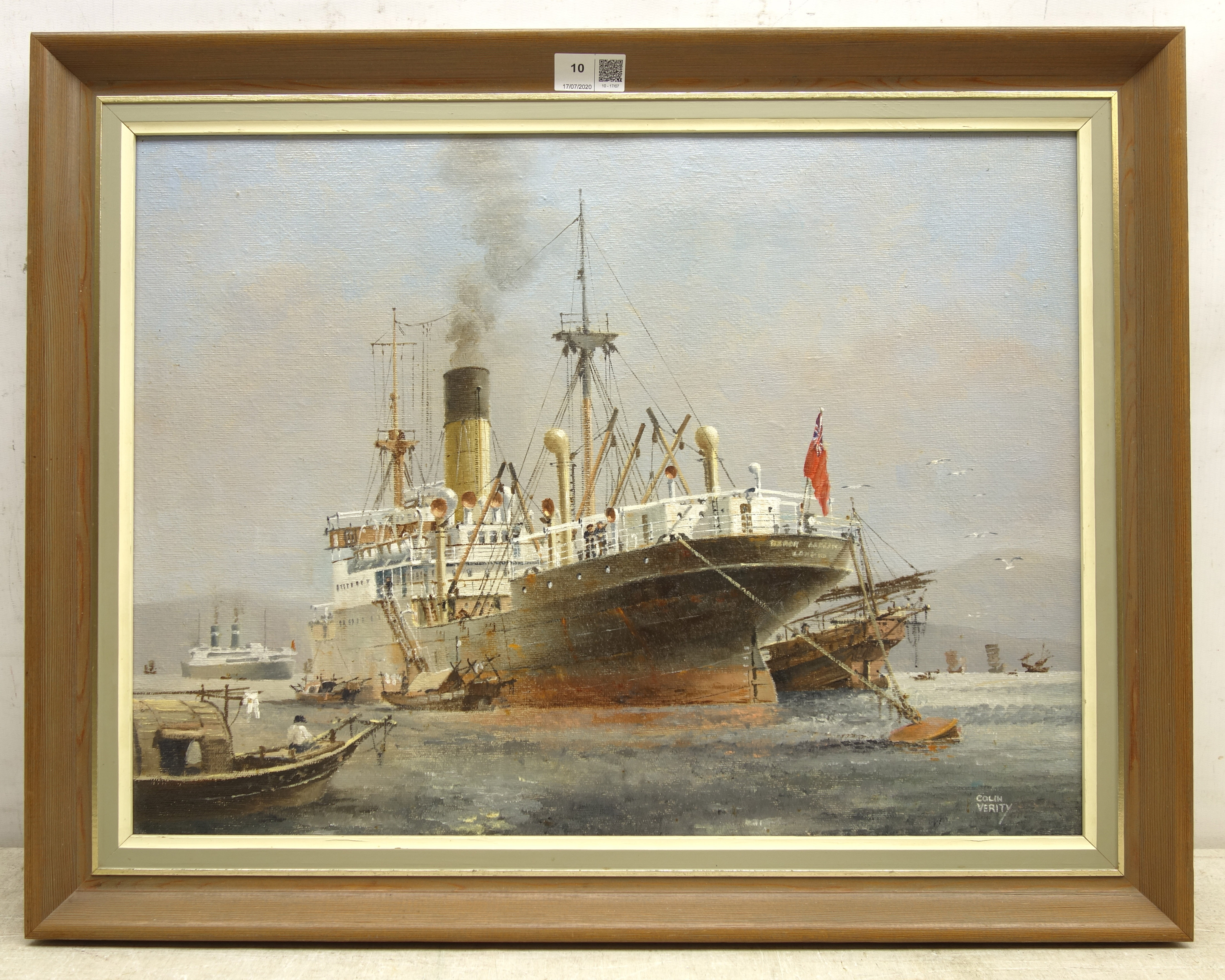 Colin Verity RSMA (British 1924-2011): Bank Line Tramp Steamer - 'In China Seas', - Image 2 of 2