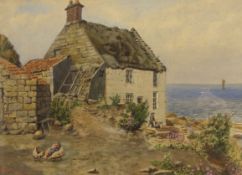 John Joseph Potts (British 1844-1933): Lady Palmer's Cottage Runswick Bay,