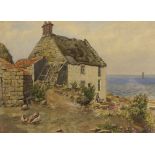 John Joseph Potts (British 1844-1933): Lady Palmer's Cottage Runswick Bay,