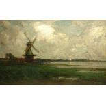 Kershaw Schofield (British 1872-1941): Landscape with Windmill,