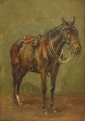 Gilbert Wall** (Early 20th century): Portrait of a Saddled Horse,