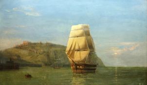 Circle of Henry Redmore (British 1820-1887): Sailing Ship at Anchor off Dover,