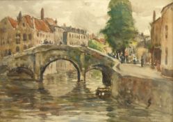 James William Booth (Staithes Group 1867-1953): Bruges Canal Bridge,