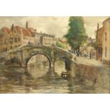 James William Booth (Staithes Group 1867-1953): Bruges Canal Bridge,