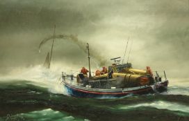 Peter Gerald Baker (British 20th century): 'Lifeboat Helen Wycherley from Courtmacsherry County