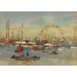 Joseph Richard Bagshawe (Staithes Group 1870-1909): 'The Review at Cowes', watercolour unsigned 11.