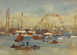 Joseph Richard Bagshawe (Staithes Group 1870-1909): 'The Review at Cowes', watercolour unsigned 11.