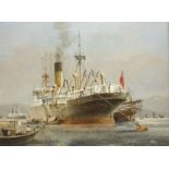 Colin Verity RSMA (British 1924-2011): Bank Line Tramp Steamer - 'In China Seas',