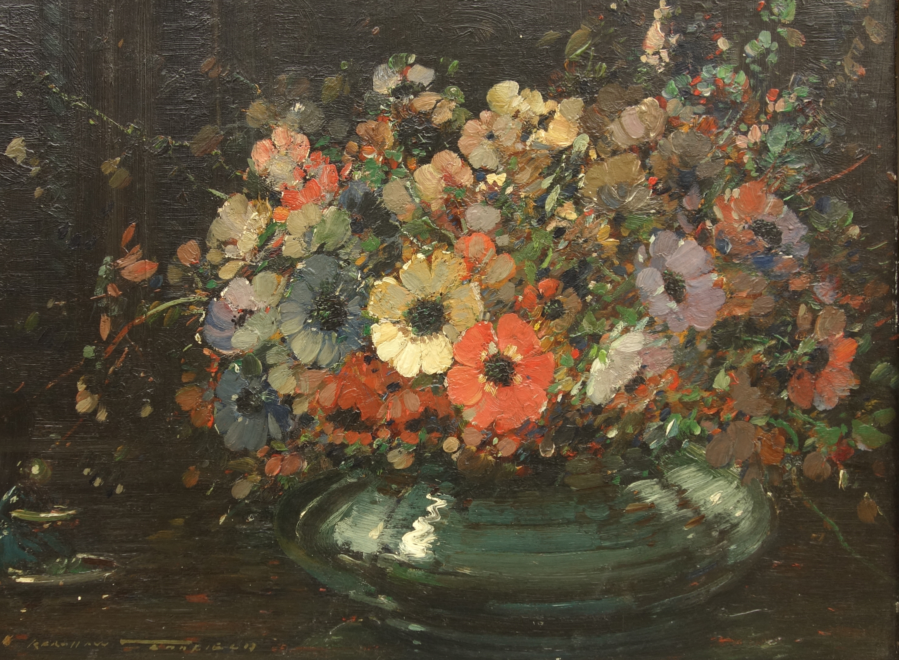 Kershaw Schofield (British 1872-1941): Still Life Bowl of Flowers, - Image 2 of 3