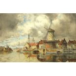 Louis Van Staaten (Dutch 1836-1909): River Lek Near Delft,