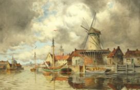 Louis Van Staaten (Dutch 1836-1909): River Lek Near Delft,