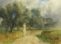 Bernard Walter Evans (British 1848-1922): 'A Cross on the Road to Antibes',