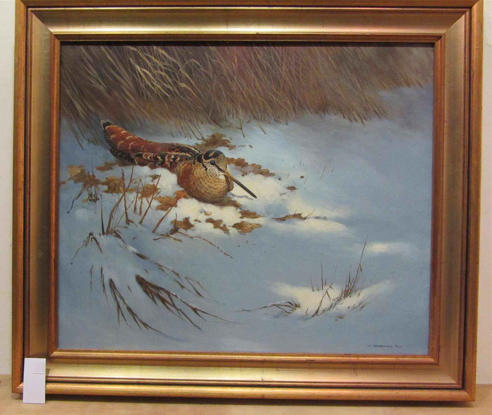 Berrisford Hill (British 1930-): Woodcock in Snow Covered Landscape, - Image 2 of 2