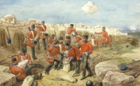 Richard Simkin (British 1840-1926): 'The 97th Earl of Ulster's Regiment in the Trenches before