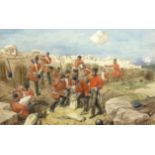 Richard Simkin (British 1840-1926): 'The 97th Earl of Ulster's Regiment in the Trenches before