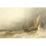 Joseph Newington Carter (British 1835-1871): Fishing Boats off Whitby,