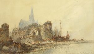 Paul Marny (French/British 1829-1914): 'St Malo Brittany', watercolour, signed and inscribed,