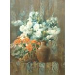 G Leonce (early/mid 20th Century) Still Life of Flowers in an Earthenware Jug,