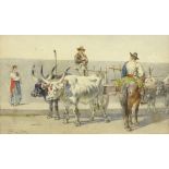 Italian School (19th/20th century): Ox Carts,