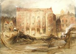 Joseph Newington Carter (British 1835-1871): The Old Assembly Rooms Sandside Scarborough with the