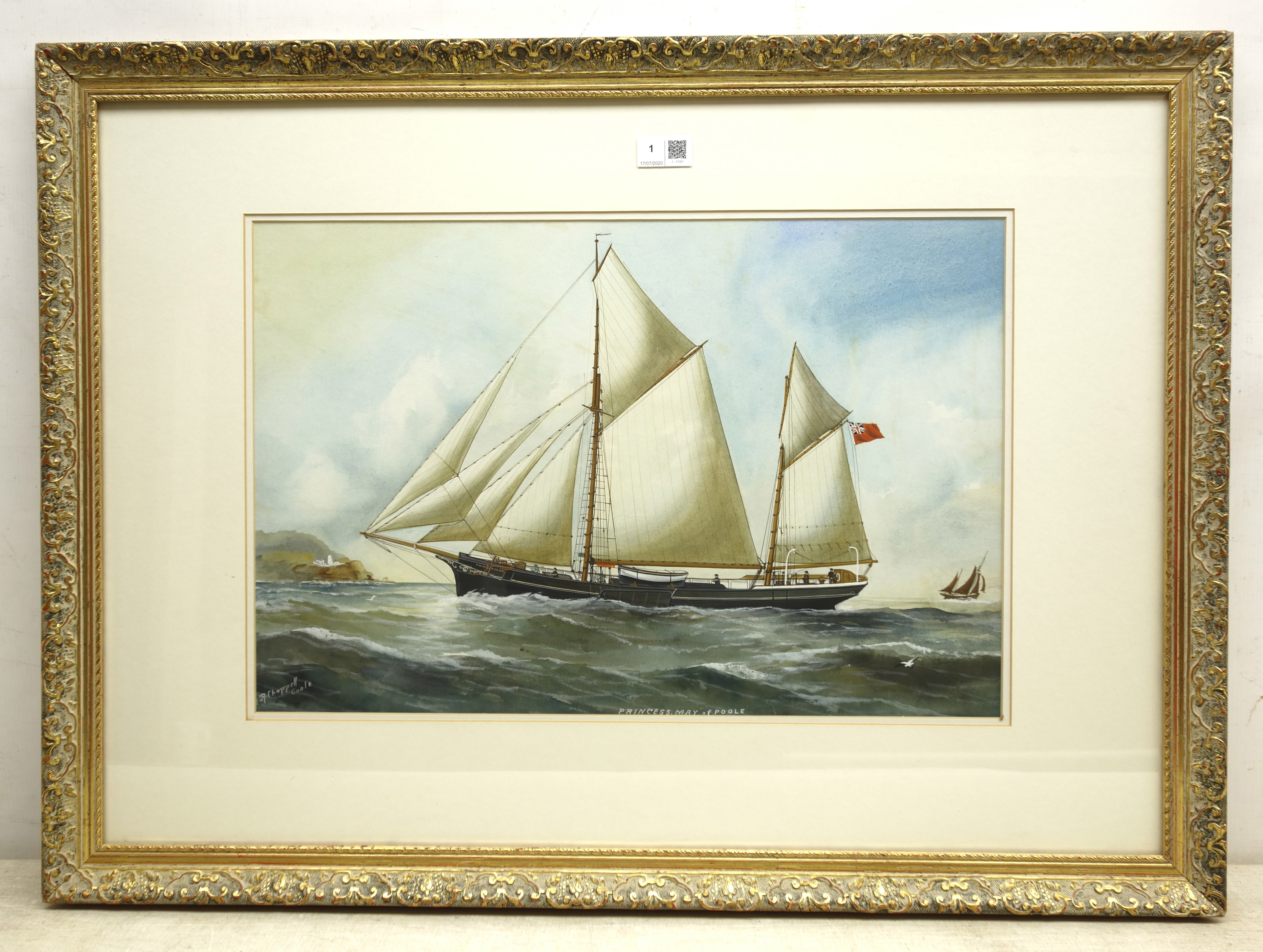 Reuben Chappell (British 1870-1940): 'Princess Mary of Poole' - Ship's Portrait, - Image 2 of 2