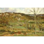 Walter Elmer Schofield (American 1867-1944): Eastby Crag Embsay Nr. Skipton, oil on canvas signed c.