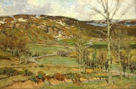 Walter Elmer Schofield (American 1867-1944): Eastby Crag Embsay Nr. Skipton, oil on canvas signed c.