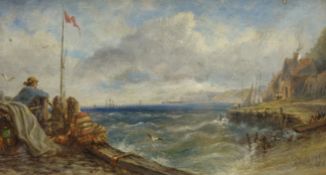 Joseph Newington Carter (British 1835-1871): 'Sandsend' looking towards Whitby,