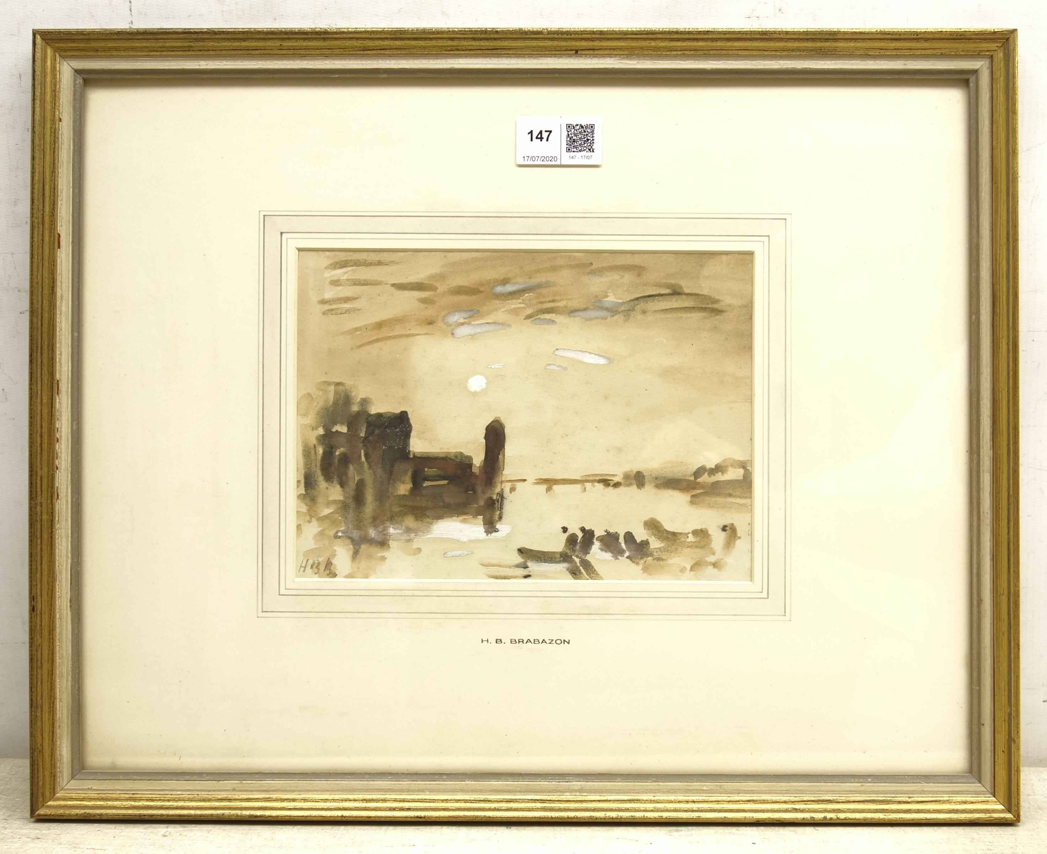 Hercules Brabazon Brabazon (British 1821-1906): 'The Thames after J M W Turner', - Image 2 of 2