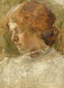 Rowland Henry Hill (Staithes Group 1873-1952): 'Dorothy Copeland Jerrold aged 33' head and