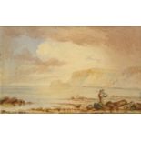 George Weatherill (British 1810-1890): Figure on the Shoreline near Whitby,