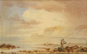George Weatherill (British 1810-1890): Figure on the Shoreline near Whitby,