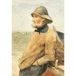 Robert Jobling (Staithes Group 1841-1923): Portrait of a Fisherman,