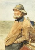 Robert Jobling (Staithes Group 1841-1923): Portrait of a Fisherman,