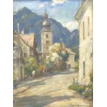 Owen Bowen (Staithes Group 1873-1967): 'St Gilgen Austria', oil on canvas signed