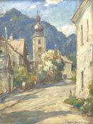 Owen Bowen (Staithes Group 1873-1967): 'St Gilgen Austria', oil on canvas signed