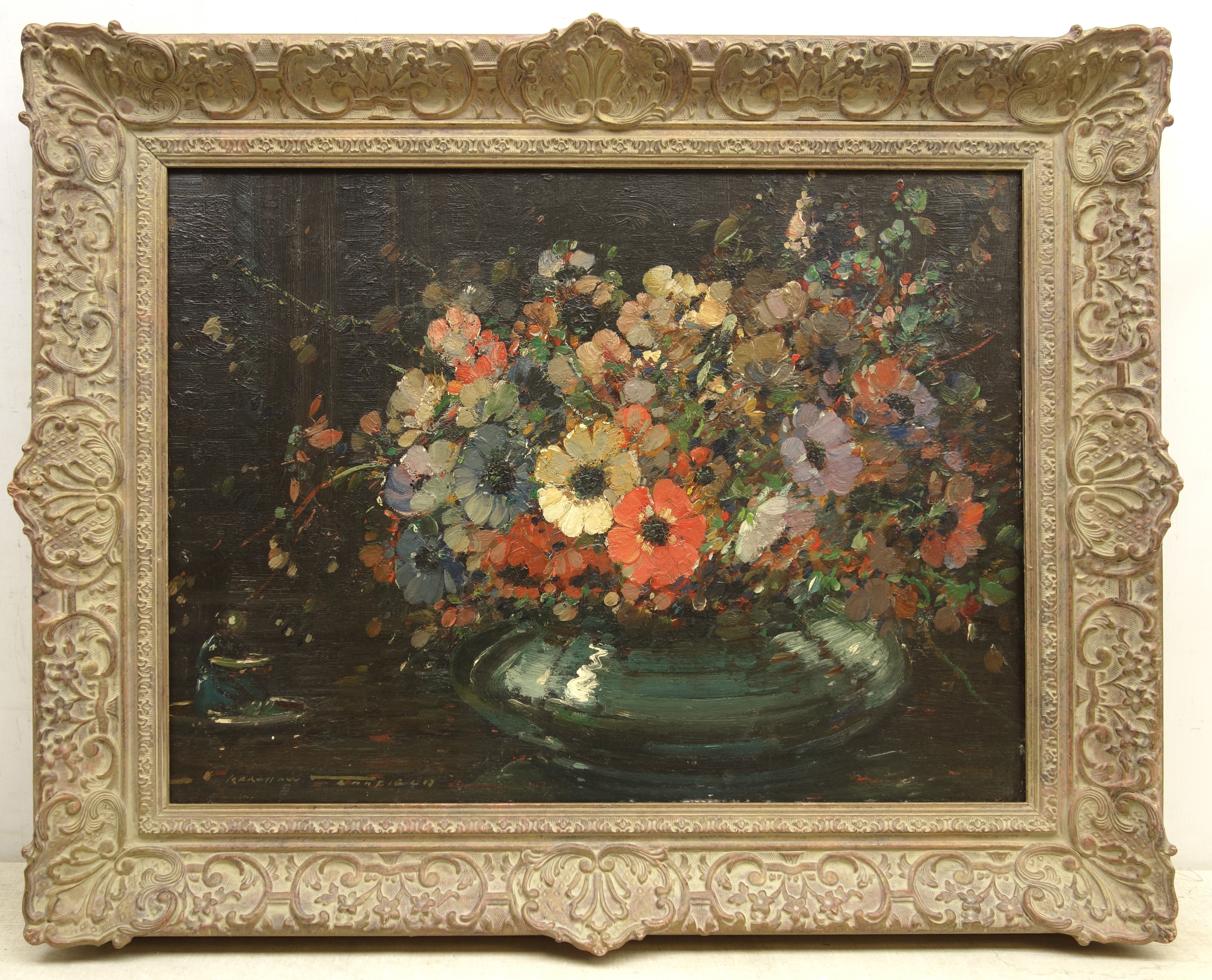 Kershaw Schofield (British 1872-1941): Still Life Bowl of Flowers, - Image 3 of 3