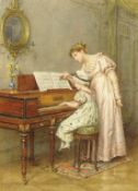 George Goodwin Kilburne (British 1839-1924): The Piano Lesson,