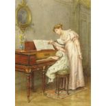 George Goodwin Kilburne (British 1839-1924): The Piano Lesson,