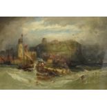 Joseph Newington Carter (British 1835-1871): Scarborough Harbour,