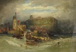 Joseph Newington Carter (British 1835-1871): Scarborough Harbour,