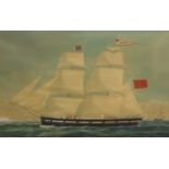 English School (19th century): Ship's Portrait - 'Arica of Whitby - Capt. Wm.