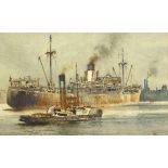 Harry Hudson Rodmell (British 1896-1984): Steamship and Tug,