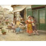 Mariano Alonso Perez Y Villagrossa (Spanish 1857-1930): 'At the Market',