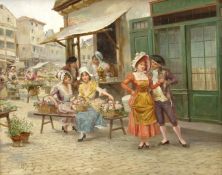 Mariano Alonso Perez Y Villagrossa (Spanish 1857-1930): 'At the Market',