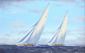 James Miller (British 1962-): 'Velsheda & Astra'- J Class Yachts,