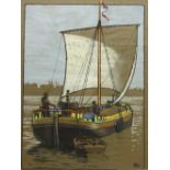 Harry Hudson Rodmell (British 1896-1984): Humber Keel Boat,